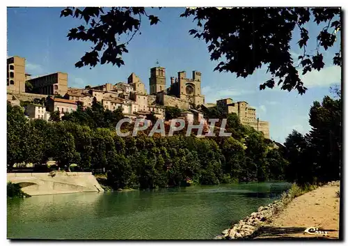 Moderne Karte Beziers Surplombant La Cathedrale fortifie St Nazaire