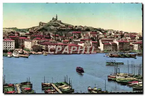 Cartes postales moderne Marseille Le Vieux Port Et Notre Dame De La Garde