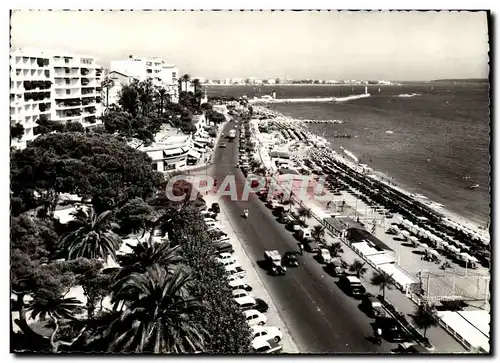 Cartes postales moderne Cote d&#39Azur Cannes Plage Du Midi Et Square Brougham