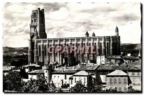 Moderne Karte Albi La Basilique Sainte Cecile Au Premier Plan Maison natale de Toulouse Lautrec avec sa tourel