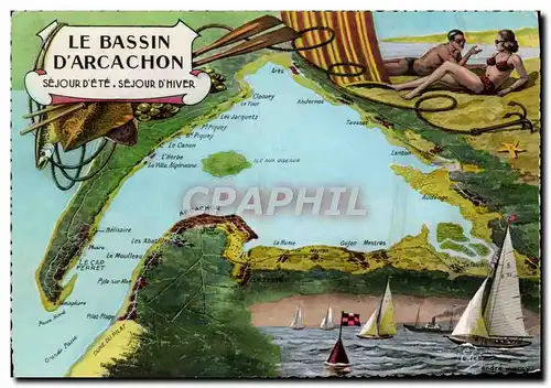 Moderne Karte Le Bassin D&#39Arcachon Sejour d&#39ete