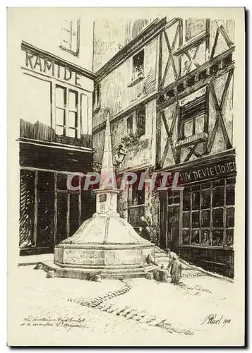 Cartes postales moderne Musee D&#39Angers La Fontaine Pied Boulet Angers Dessin Plume d&#39Abel Ruel