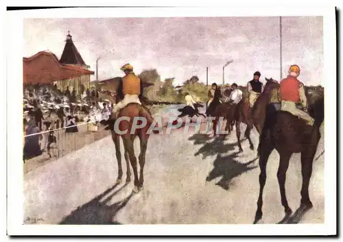 Moderne Karte Degas Aux courses devant les tribunes Hippisme Cheval