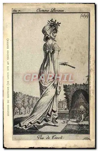 Cartes postales Histoire Du Costume Costume parisien Rue de Rivoli