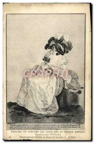 Cartes postales Histoire Du Costume Femme galatne Epoque Louis XVI