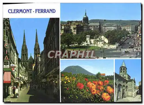 Cartes postales moderne Clermont Ferrand La rue des Gras et la cathedrale Place de Jaude Basilique Notre Dame de Port