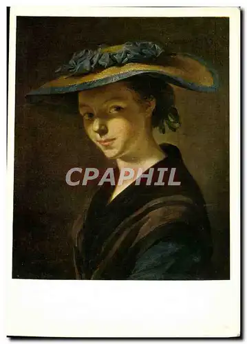 Cartes postales moderne Les Chefs Du Musee De Nancy Pierre Etienne Falconet Jeune fille au chapeau de paille