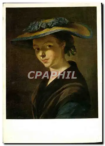 Moderne Karte Les Chefs Du Musee De Nancy Pierre Etienne Falconet Jeune fille au chapeau de paille