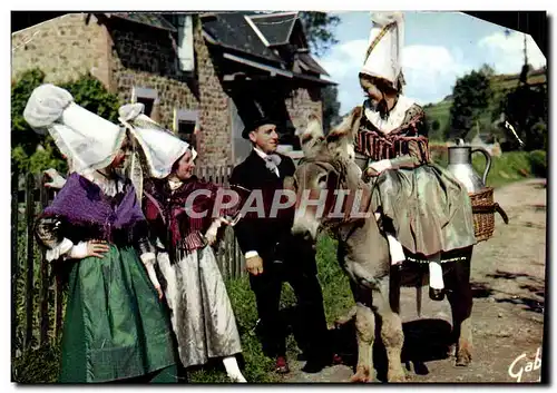 Cartes postales moderne La Normande Papillons D&#39Avranches La Porteuse De Lait d&#39Avranches Ane Mule