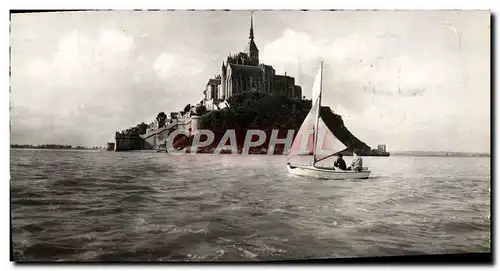 Cartes postales moderne Mont Saint Michel Cote Nord Grande maree Bateau