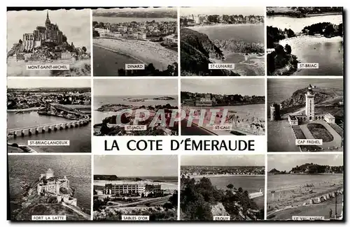 Moderne Karte La Cote D&#39Emeraude Mont Saint michel Dinard St Lunaire St Briac Cap Frehel Fort La latte