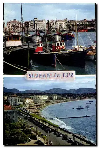 Moderne Karte St Jean De Luz Le Port Et La Maison De l&#39Infante La Plage Bateaux de peche