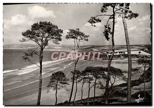 Cartes postales moderne Bretagne Douarnenez Les Plages Du Ris Et De Trezmalaouen La chaine du Menez Horn a l&#39horizon