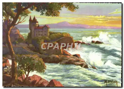 Ansichtskarte AK Biarritz Le Chateau Basque Et Les Pyrenees Vivier