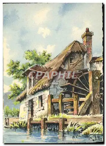 Cartes postales Fantaisie Vue artistique Moulin a eau