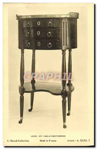 Cartes postales Louis XVI table Chiffonnier