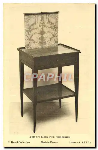 Cartes postales Louis XVI table with pipe screen