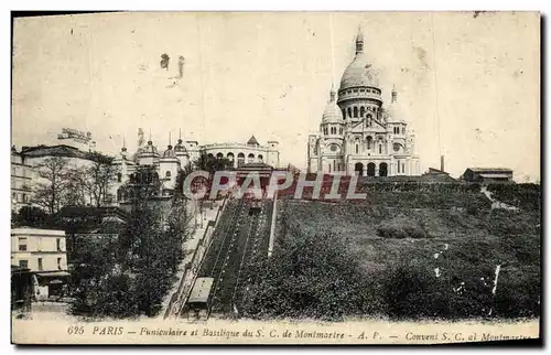 Cartes postales Paris Funiculaire At Basilique de Montmartre