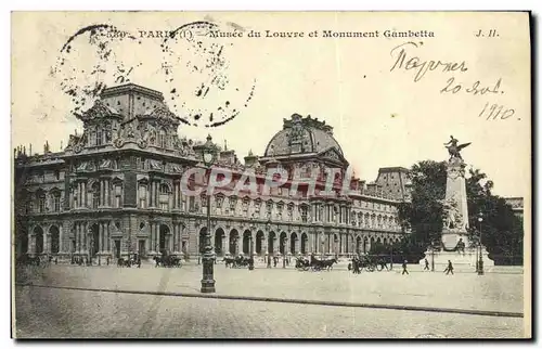 Cartes postales Paris Musee Du Louvre Et Monument Gambetta