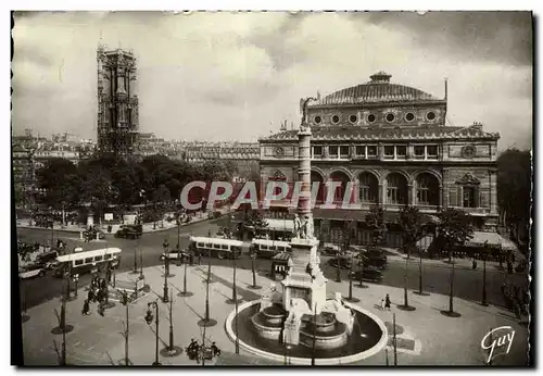 Cartes postales moderne Paris Et Les Merveilles Place Du Chatelet Et Tour Saint Jacques