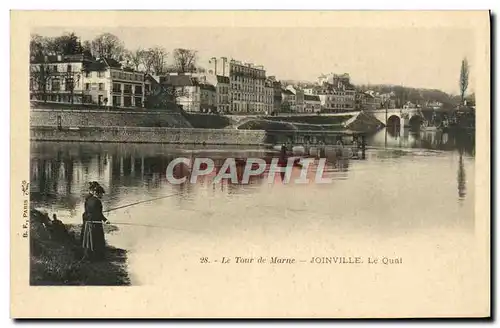 Ansichtskarte AK Le Tour De Marne Joinville Le Quai Peche Pecheur