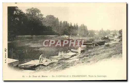 Cartes postales Le Tour De Marne De Joinville a Champigny Vers Le Barrage