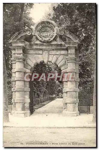 Cartes postales Fontainebleau Porte D&#39Hotel Du 16eme