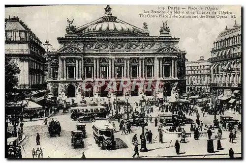 Ansichtskarte AK Paris Place De l&#39Opera Les Stations Du Metro Et Le Theatre De l&#39Opera