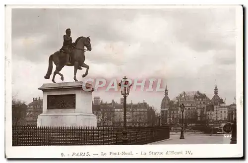 Cartes postales Paris Le Port Neuf La Statue D&#39Henri IV