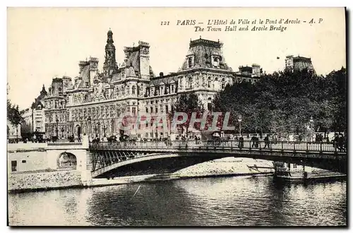 Cartes postales Paris L&#39Hotel De Ville Et Le Pont d&#39arcole