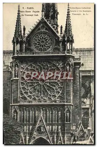 Cartes postales Paris Notre Dame Facade Du Tansept