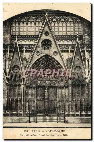 Cartes postales Paris Notre Dame Portail Lateral Nord Du Cloitre