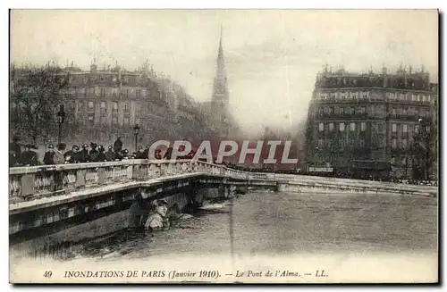 Cartes postales Inondations De Paris Le Pont De l&#39Alma