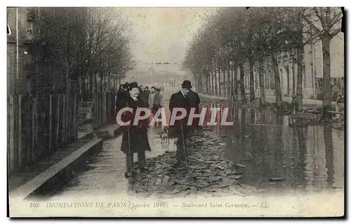 Ansichtskarte AK Inondations De Paris Boulevard Saint Germain