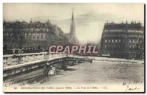 Cartes postales Inondations De Paris Le Pont De l&#39Alma