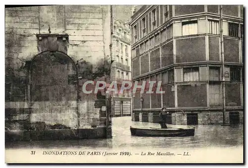 Cartes postales Inondations De Paris La Rue Massillon