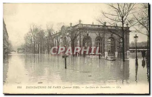 Cartes postales Inondations De Paris La Gare Des Invalides