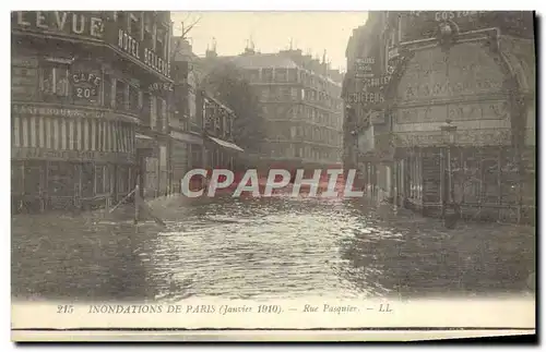 Cartes postales Inondations De Paris Rue Pasquier