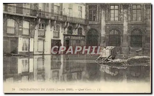 Cartes postales Inondations De Paris Quai Conti