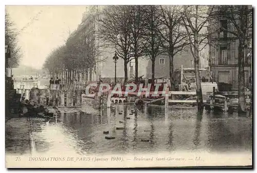 Ansichtskarte AK Inondations De Paris Boulevard Saint Germain