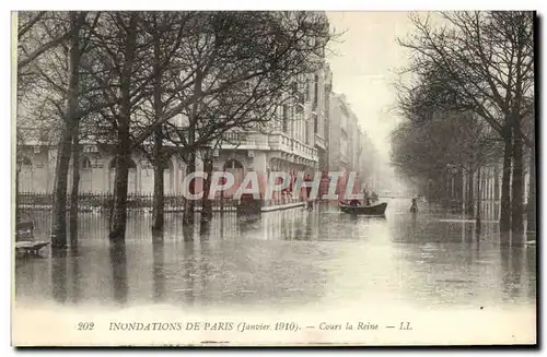 Cartes postales Inondations De Paris Cours La Reine