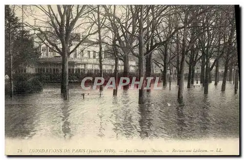 Ansichtskarte AK Inondations De Paris Aux Champs Elysees Restaurant Ledoyen