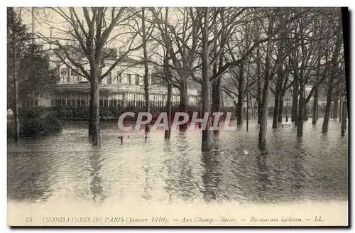 Cartes postales Inondations De Paris Aux Champs Elysees Restaurant Ledoyen