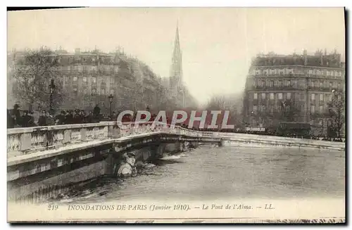 Cartes postales Inondations De Paris Le Pont De l&#39Alma