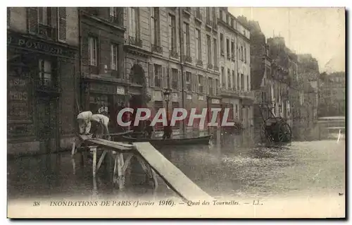 Cartes postales Inondatons De Paris Quai Des Tournelles