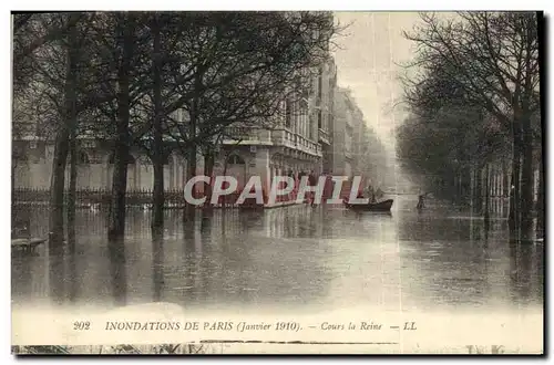 Cartes postales Inondatons De Paris Cours La Reine