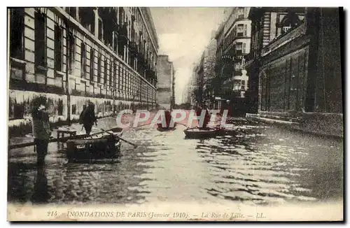 Cartes postales Inondatons De Paris La Rue De Lille