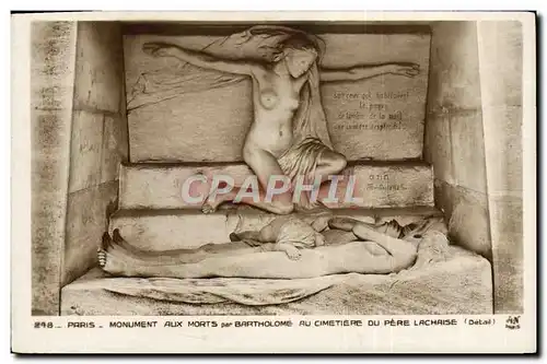 Ansichtskarte AK Paris Monument Aux Morts Par Bartholome Au Cimetiere De Pere Lachaise