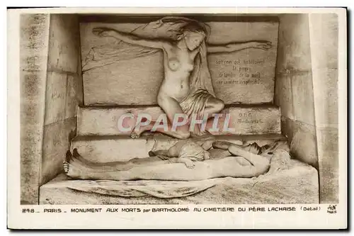 Cartes postales Paris Monument Aux Morts Par Bartholome Au Cimetiere De Pere Lachaise