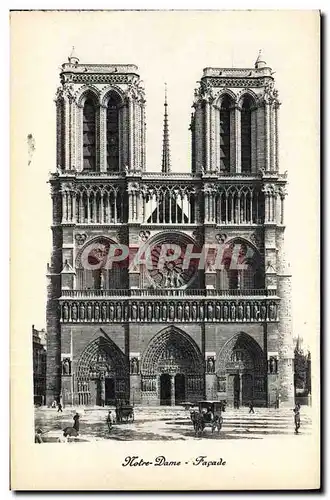 Cartes postales Notre Dame Facade Paris